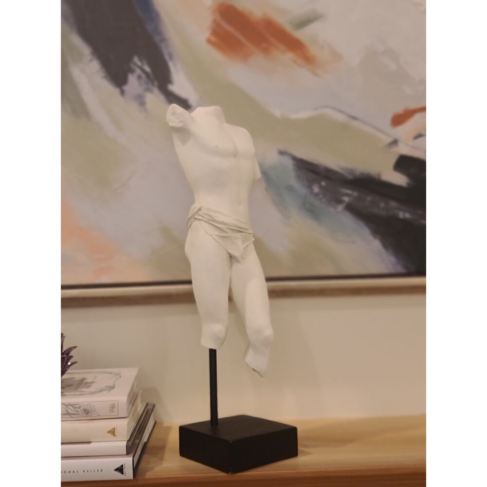 Classical Male Torso Sculpture Plaster Statue Greek Roman Style Nude Figurine